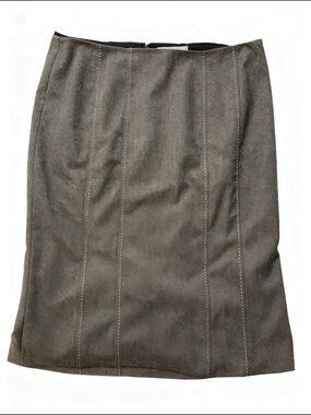Rebecca Taylor Grey-Taupe Panel Pencil Skirt